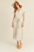 OATMEAL LINEN SHIRT DRESS